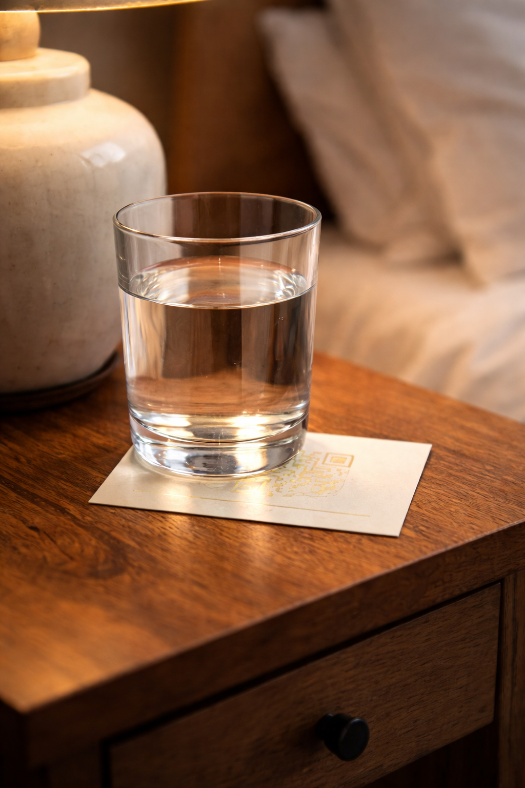 Glas Wasser auf Heilcode
